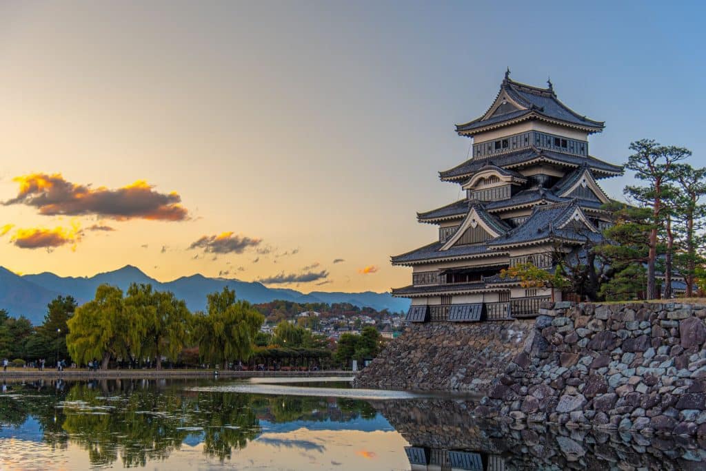 Matsumoto Caste At Sunset