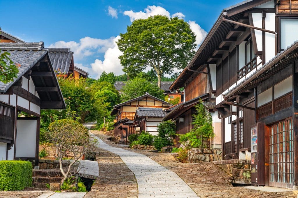 Magome, Japan Along The Nakasendo Historic Trail In The Afternoon.